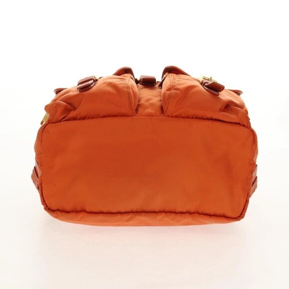 PRADA Backpack Nylon Orange Gold Auth 155325V main image 8